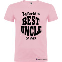 T-SHIRT PERSONALIZZATA WORLD'S BEST UNCLE ZIO MIGLIORE COLORE ROSA
