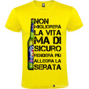 Maglietta personalizzata birra vita migliore Italian Style Diffusion® colore giallo