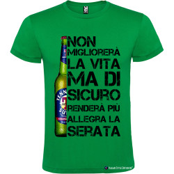 Maglietta personalizzata birra vita migliore Italian Style Diffusion® colore verde