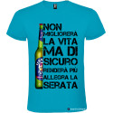 Maglietta personalizzata birra vita migliore Italian Style Diffusion® colore turchese