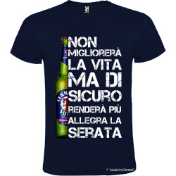 Maglietta personalizzata birra vita migliore Italian Style Diffusion® colore blu navy