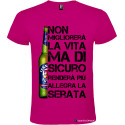 Maglietta personalizzata birra vita migliore Italian Style Diffusion® colore rosa fucsia