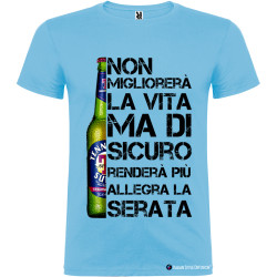 Maglietta personalizzata birra vita migliore Italian Style Diffusion® colore turchese