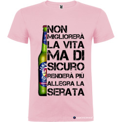 Maglietta personalizzata birra vita migliore Italian Style Diffusion® colore rosa