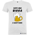 T-SHIRT PERSONALIZZATA DATE UNA BIRRA A QUEST' UOMO COLORE BIANCO