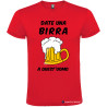 T-SHIRT PERSONALIZZATA DATE UNA BIRRA A QUEST' UOMO COLORE ROSSO