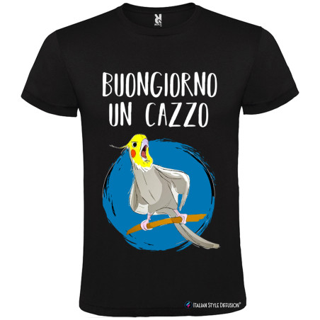 T-SHIRT PERSONALIZZATA BUONGIORNO UN CAZZO COLORE NERO
