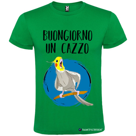 T-SHIRT PERSONALIZZATA BUONGIORNO UN CAZZO COLORE VERDE
