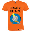 T-SHIRT PERSONALIZZATA BUONGIORNO UN CAZZO COLORE ARANCIO