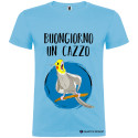 T-SHIRT PERSONALIZZATA BUONGIORNO UN CAZZO COLORE AZZURRO