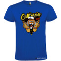T-SHIRT PERSONALIZZATA TIGER TIGRE CALIFORNIA SKATE COLORE BLU ROYAL