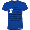 T-SHIRT PERSONALIZZATA ESPRESSIONE DEL CANE QUANDO MANGIO COLORE BLU ROYAL