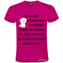 T-SHIRT PERSONALIZZATA ESPRESSIONE DEL CANE QUANDO MANGIO COLORE ROSA FUCSIA