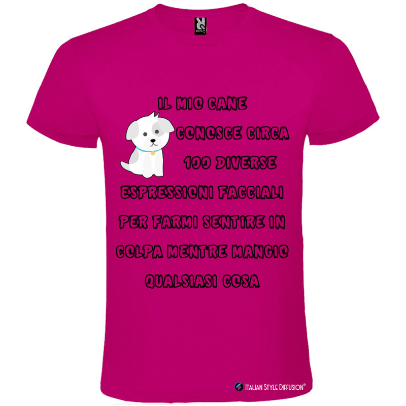 T-shirt Personalizzata Espressione del Cane Quando Mangio