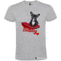T-SHIRT PERSONALIZZATA BULLDOG FRANCESE COLORE GRIGIO