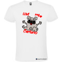 T-SHIRT PERSONALIZZATA CAGNOLINO LOVE MY CARLINO COLORE BIANCO