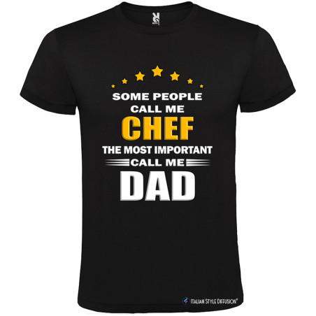 T-SHIRT PERSONALIZZATA CHEF DAD CUOCO PAPÀ COLORE NERO