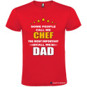 T-SHIRT PERSONALIZZATA CHEF DAD CUOCO PAPÀ COLORE ROSSO