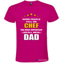 T-SHIRT PERSONALIZZATA CHEF DAD CUOCO PAPÀ COLORE ROSA FUCSIA