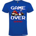 Maglietta personalizzata per addio al celibato Game Over blu royal