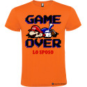 Maglietta personalizzata per addio al celibato Game Over arancione