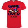 Maglietta personalizzata per addio al celibato Game Over rosso