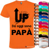 MAGLIETTA PERSONALIZZATA UOMO LEVEL UP PAPÀ COLORE ARANCIO