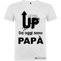MAGLIETTA PERSONALIZZATA UOMO LEVEL UP PAPÀ COLORE BIANCO