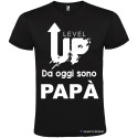 MAGLIETTA PERSONALIZZATA UOMO LEVEL UP PAPÀ COLORE NERO