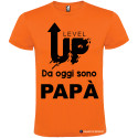 MAGLIETTA PERSONALIZZATA UOMO LEVEL UP PAPÀ COLORE ARANCIO
