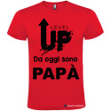 MAGLIETTA PERSONALIZZATA UOMO LEVEL UP PAPÀ COLORE ROSSO