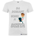 MAGLIETTA PERSONALIZZATA UOMO DOMANI SONO A DIETA COLORE BIANCO