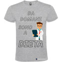 MAGLIETTA PERSONALIZZATA UOMO DOMANI SONO A DIETA COLORE GRIGIO