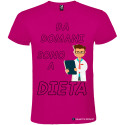 MAGLIETTA PERSONALIZZATA UOMO DOMANI SONO A DIETA COLORE ROSA FUCSIA