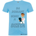 MAGLIETTA PERSONALIZZATA UOMO DOMANI SONO A DIETA COLORE AZZURRO