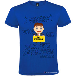 T-shirt personalizzata venerdi non rompete i coglioni Italian Style Diffusion® colore blu royal