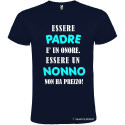 T-SHIRT PERSONALIZZATA ESSERE PADRE E UN ONORE COLORE BLU NAVY