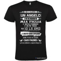 T-SHIRT PERSONALIZZATA FRASI SIMPATICHE UN ANGELO MIA FIGLIA PADRE COLORE NERO