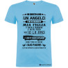 T-SHIRT PERSONALIZZATA FRASI SIMPATICHE UN ANGELO MIA FIGLIA PADRE COLORE AZZURRO