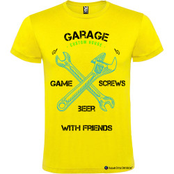 T-shirt personalizzata garage custom house Italian Style Diffusion ® colore giallo
