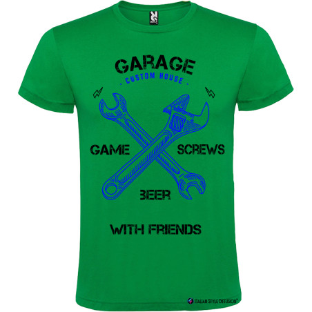 T-shirt personalizzata garage custom house Italian Style Diffusion ® colore verde