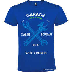 T-shirt personalizzata garage custom house Italian Style Diffusion ® colore blu royal