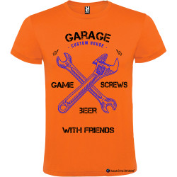 T-shirt personalizzata garage custom house Italian Style Diffusion ® colore arancio