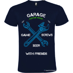 T-shirt personalizzata garage custom house Italian Style Diffusion ® colore blu navy