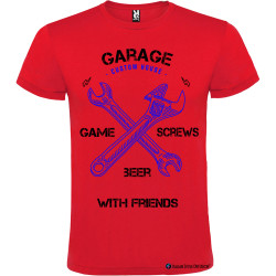 T-shirt personalizzata garage custom house Italian Style Diffusion ® colore rosso