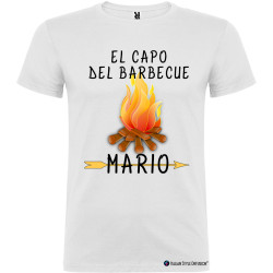 T-shirt personalizzata el capo del barbecue Italian Style Diffusion ® colore bianco