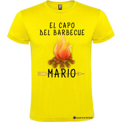 T-shirt personalizzata el capo del barbecue Italian Style Diffusion ® colore giallo