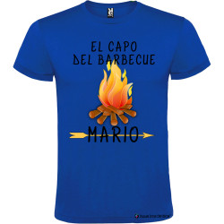 T-shirt personalizzata el capo del barbecue Italian Style Diffusion ® colore blu royal
