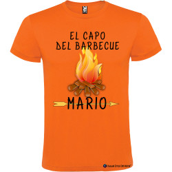 T-shirt personalizzata el capo del barbecue Italian Style Diffusion ® colore arancio