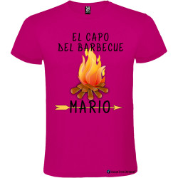T-shirt personalizzata el capo del barbecue Italian Style Diffusion ® colore rosa fucsia
